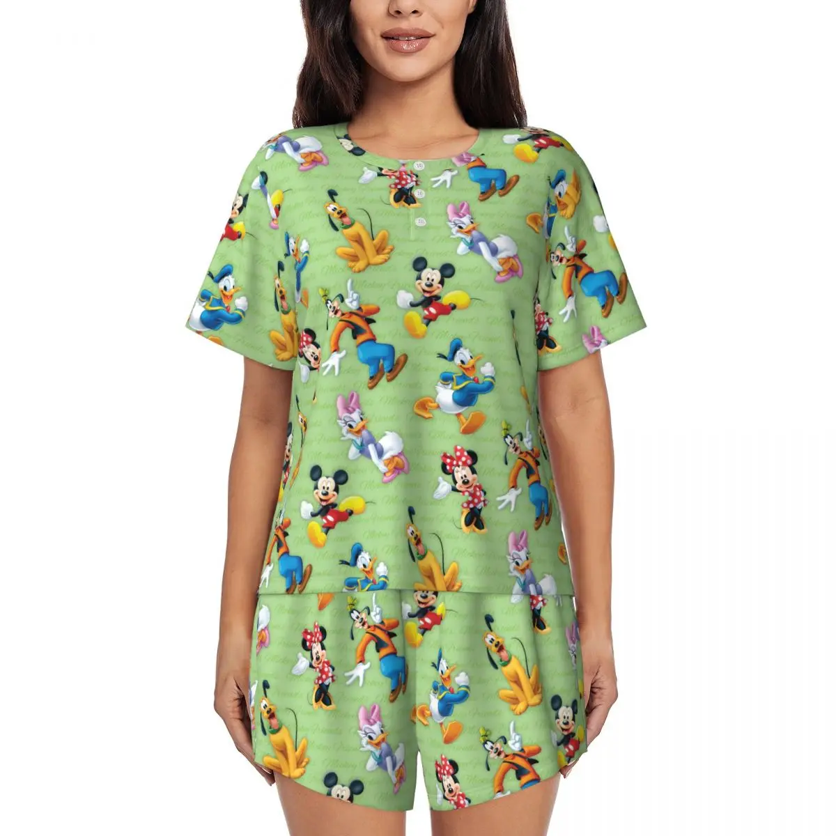 Womens Mickey Mouse Donald Duck Pajamas Set Custom Printed 2 Piece Pjs Sets Short Sleeve Sleepwear Loungewear
Womens Mickey Mouse Donald Duck Pajamas Set Custom Printed 2 Piece Pjs Sets Short Sleeve Sleepwear Loungewear