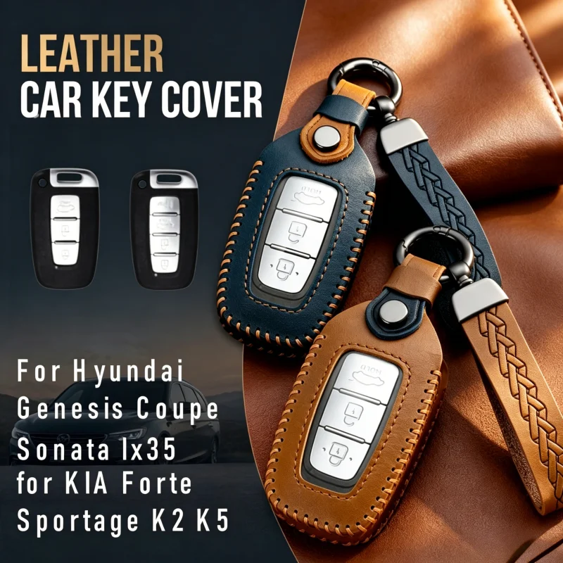 Leather Car Key Case Cover for Kia Forte Rio 3 K2 K3 K5 Sportage Sorento Soul For Hyundai IX35 Elantra Sonata 8 9 Key Shell
Leather Car Key Case Cover for Kia Forte Rio 3 K2 K3 K5 Sportage Sorento Soul For Hyundai IX35 Elantra Sonata 8 9 Key Shell
