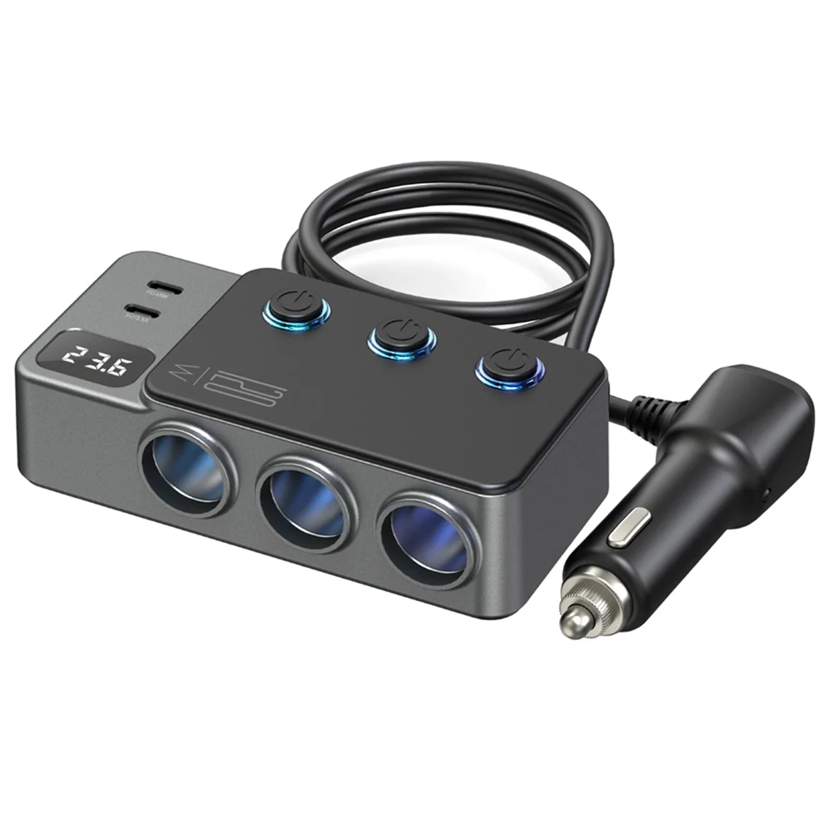 A07I Автомобильный адаптер Cigarrete Lightte USB-переключатель PD Супер быстрая зарядка Автомобильное зарядное устройство 120 Вт Универсальный цифровой дисплей Holde
A07I Автомобильный адаптер Cigarrete Lightte USB-переключатель PD Супер быстрая зарядка Автомобильное зарядное устройство 120 Вт Универсальный цифровой дисплей Holde