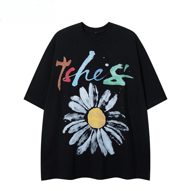 2025 New High-quality Chrysanthemum Letter Hand-painted Printed T-shirt for Men and Women Retro Loose Short Sleeves
2025 New High-quality Chrysanthemum Letter Hand-painted Printed T-shirt for Men and Women Retro Loose Short Sleeves