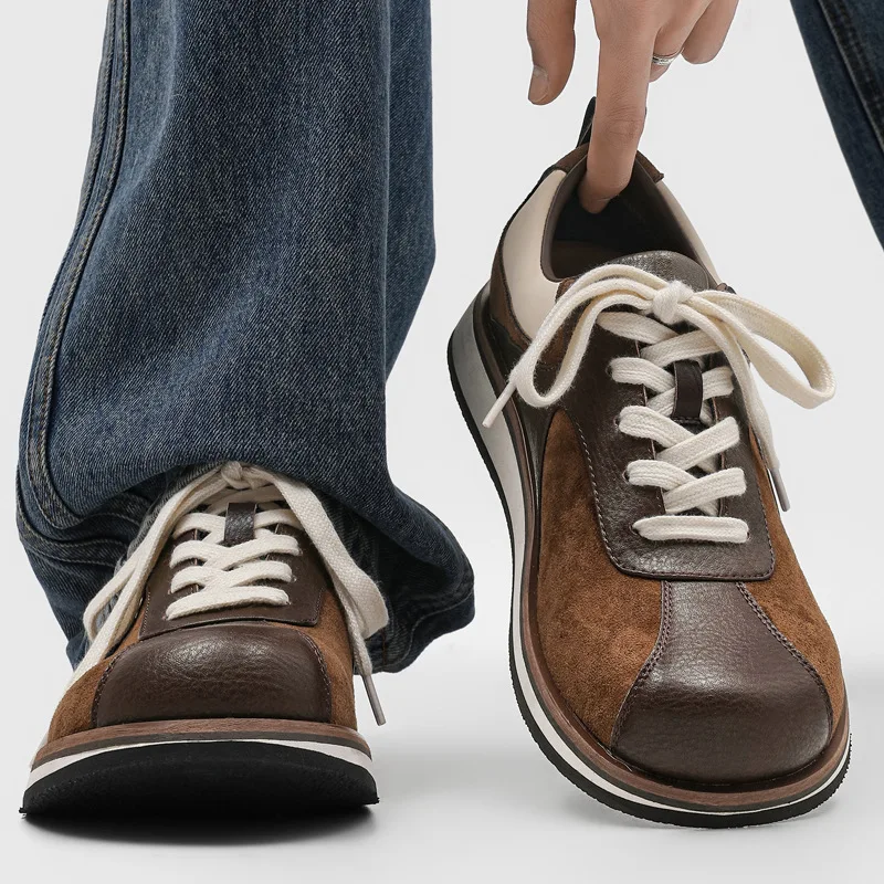 High-end Retro Men's Shoes Fashion Breathable Comfortable Men's Sneakers and Casual Shoes Round Head Derby Shoes Tenis Masculino
High-end Retro Men's Shoes Fashion Breathable Comfortable Men's Sneakers and Casual Shoes Round Head Derby Shoes Tenis Masculino