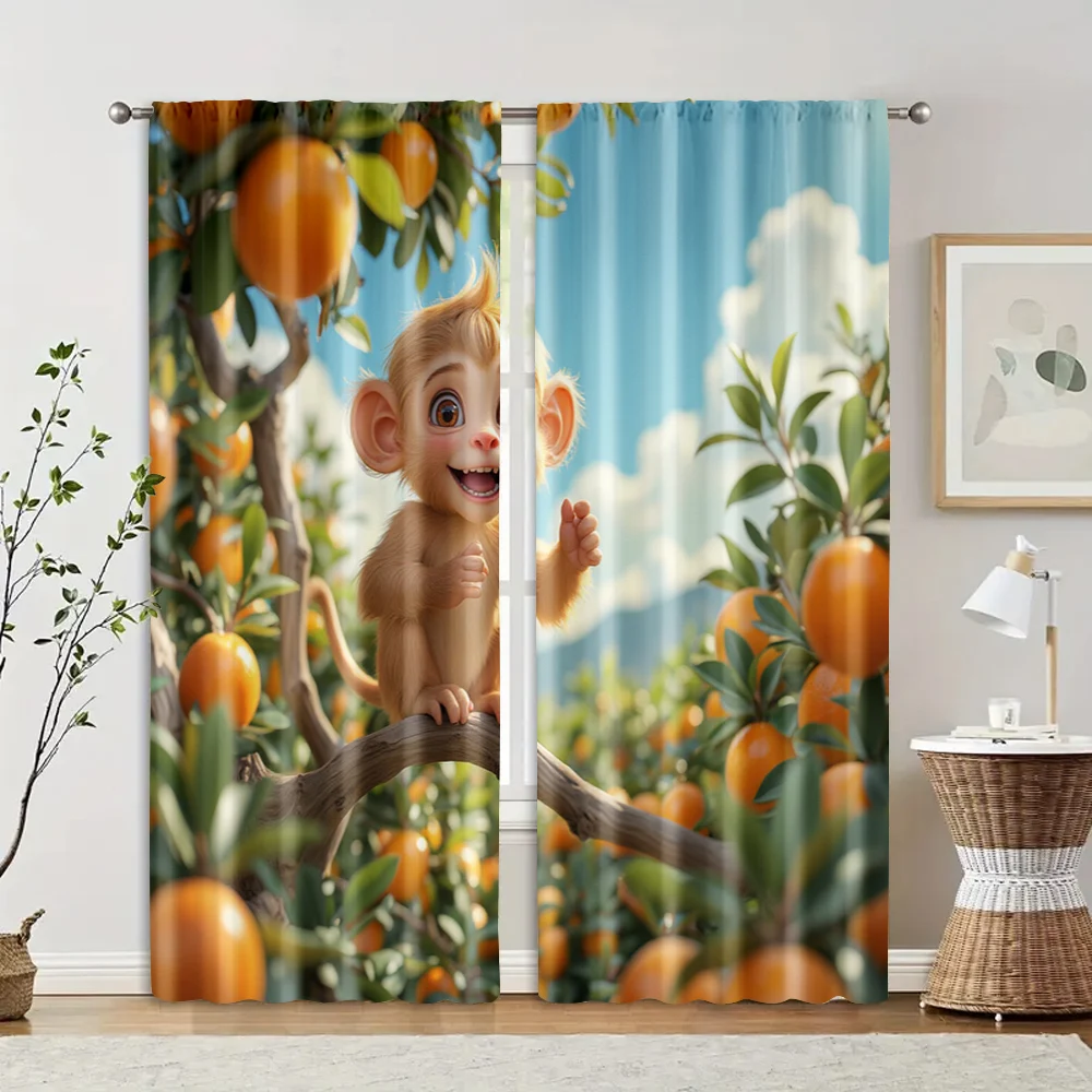 2 pcs, filtering curtains (excluding rods, non-movable, without batteries) Monkey Orchard for use in bedrooms and living rooms
2 pcs, filtering curtains (excluding rods, non-movable, without batteries) Monkey Orchard for use in bedrooms and living rooms