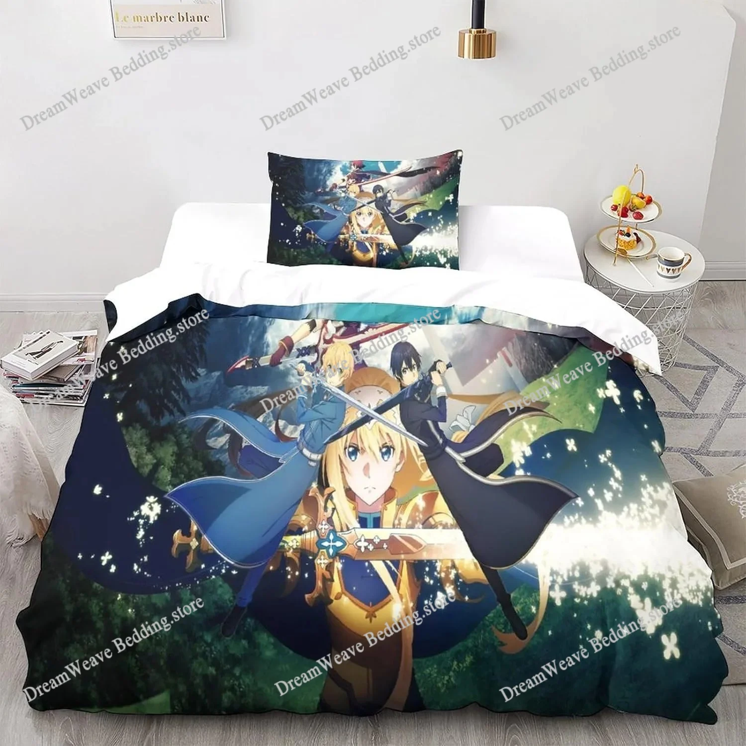 Sword Art Online Luxury Bedding Set Anime Cartoon Duvet Cover Set Comforter Bedspread Twin Single Size Printed Home Textile
Sword Art Online Luxury Bedding Set Anime Cartoon Duvet Cover Set Comforter Bedspread Twin Single Size Printed Home Textile