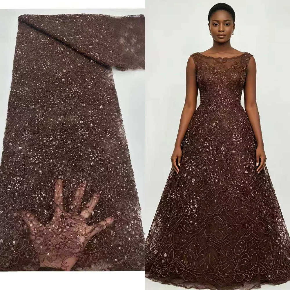 African Beaded Lace Fabric 2026 High-Quality Lace Nigerian French Sequined Mesh Lace Fabric for Wedding Party Dresses
African Beaded Lace Fabric 2026 High-Quality Lace Nigerian French Sequined Mesh Lace Fabric for Wedding Party Dresses