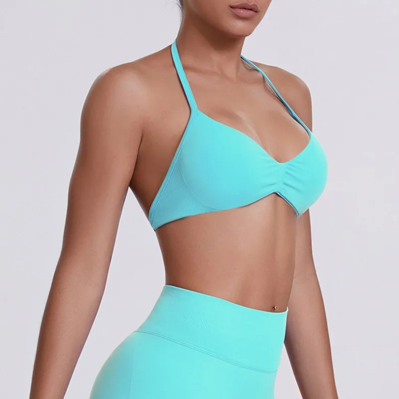 Women's Seamless Yoga Bra Sexy Beautiful Back Breathable and Sweat Absorbing Hanging Neck Bra Outdoor Sports Fitness Clothing
Women's Seamless Yoga Bra Sexy Beautiful Back Breathable and Sweat Absorbing Hanging Neck Bra Outdoor Sports Fitness Clothing