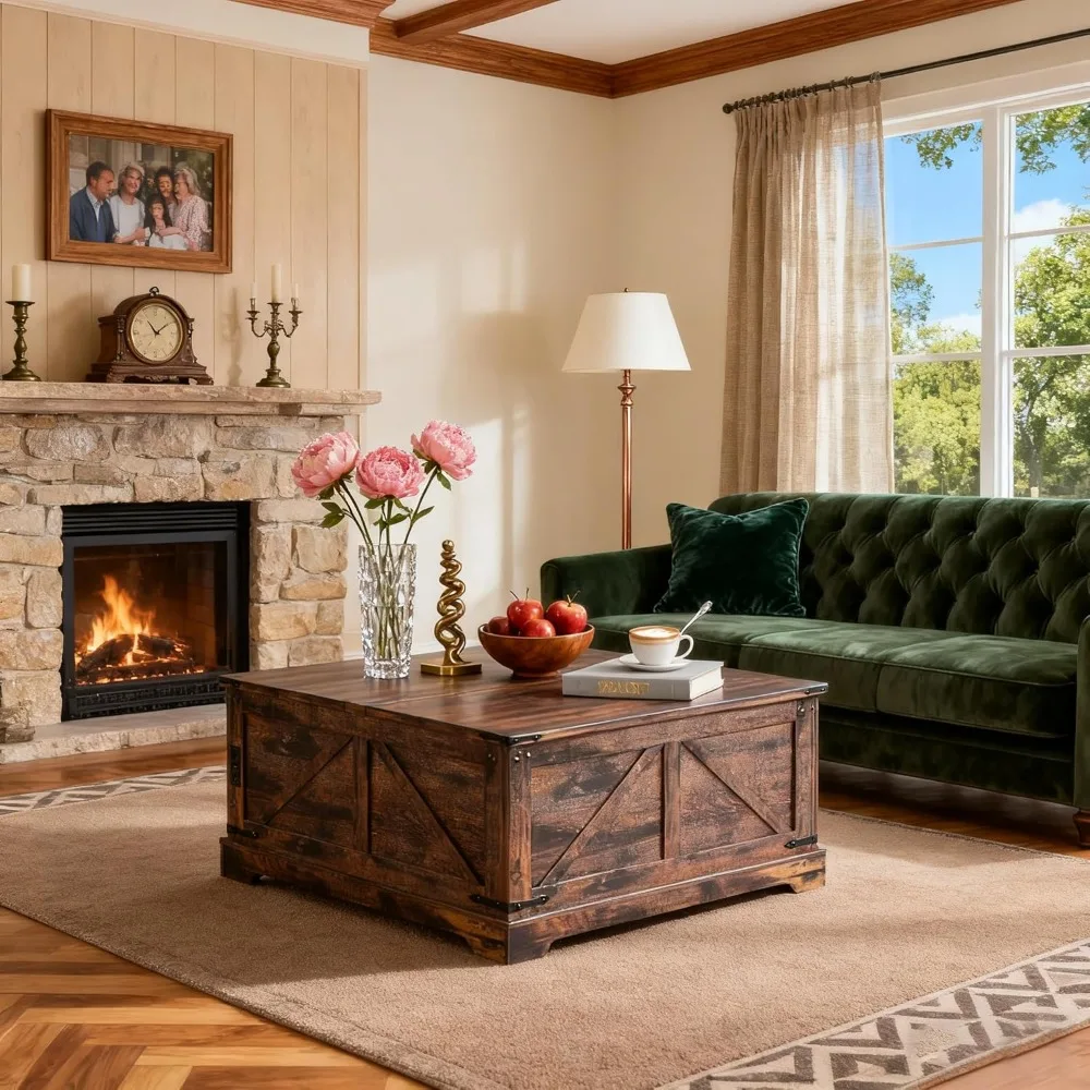 36 Lift Top Coffee Table, Farmhouse Square Coffee Tables with Storage for Living Room, Center Table with USB Charging
36 Lift Top Coffee Table, Farmhouse Square Coffee Tables with Storage for Living Room, Center Table with USB Charging