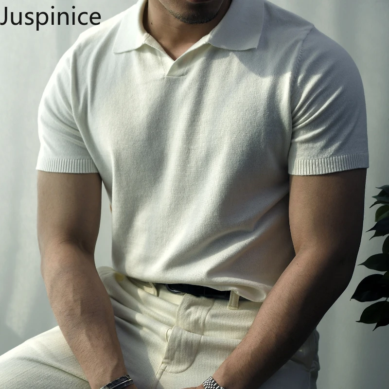 American Style Retro Knitted Polo T-shirt Men's Lapel Casual Slim High Street Short-sleeved T-shirts Men Tops Male Clothes
American Style Retro Knitted Polo T-shirt Men's Lapel Casual Slim High Street Short-sleeved T-shirts Men Tops Male Clothes