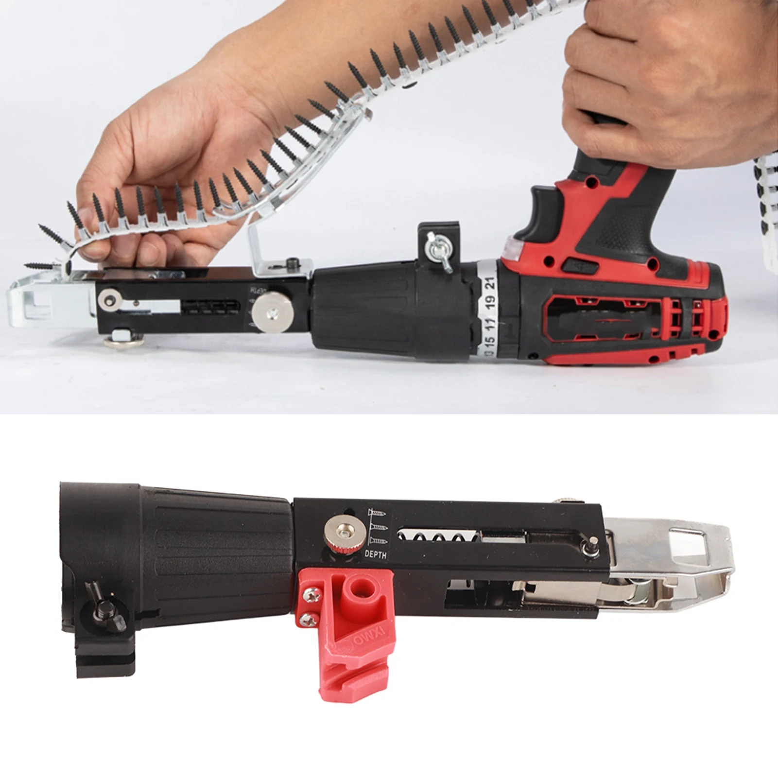 Automatic Screw Spike Chain Drill Screw Chain Adapter for Electric Drill Attachment Screw Chain Gun Screw Spike Chain
Automatic Screw Spike Chain Drill Screw Chain Adapter for Electric Drill Attachment Screw Chain Gun Screw Spike Chain