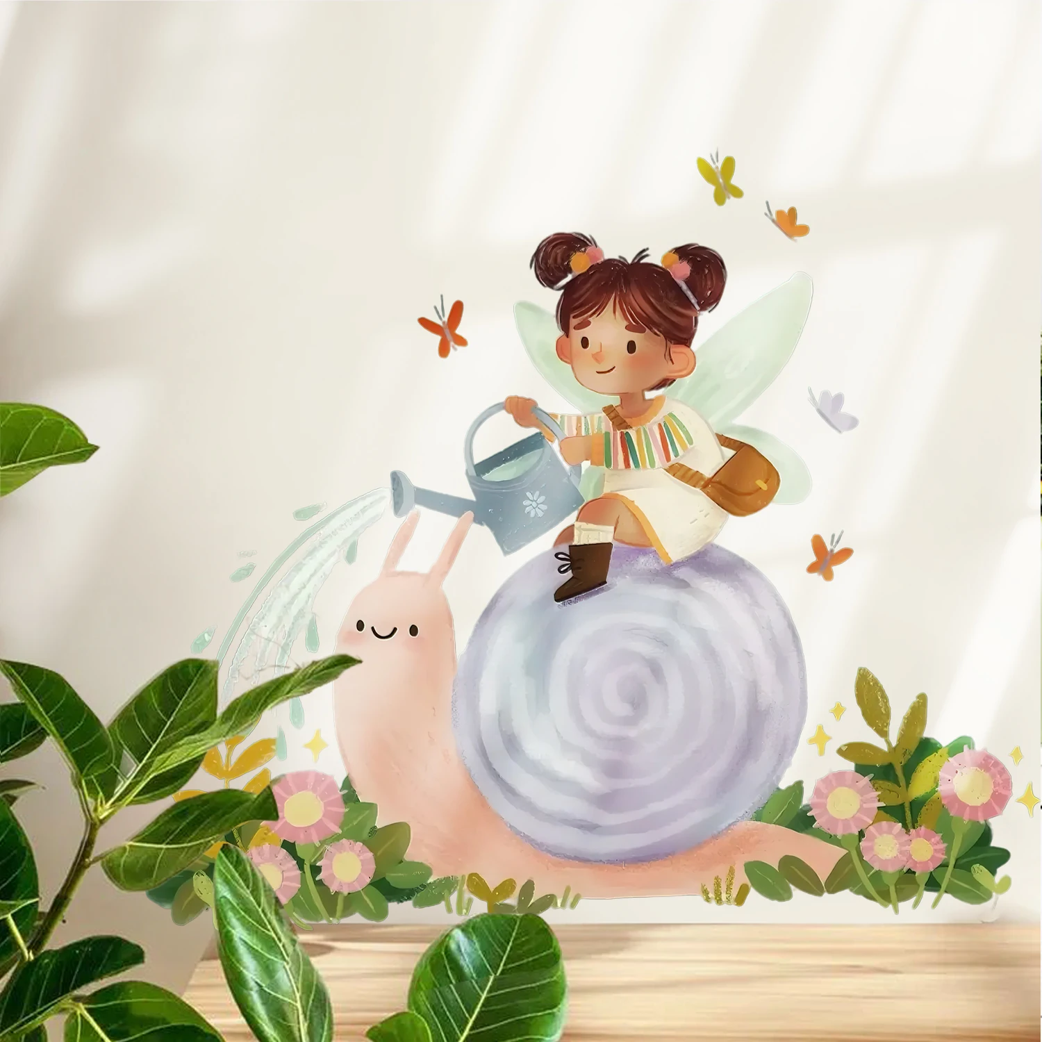 Cartoon Cute Fairy Snail Watering Flower Wall Sticker Nursery Child Room Art Vinyl Decal Kids Room Bedroom Living Home Decor
Cartoon Cute Fairy Snail Watering Flower Wall Sticker Nursery Child Room Art Vinyl Decal Kids Room Bedroom Living Home Decor