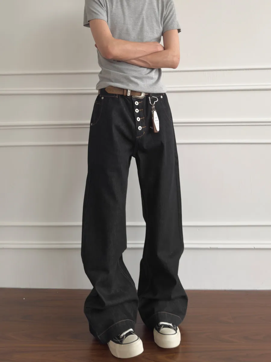 American High Street Hair Original Bull Black 148oz A-Line Men's Jeans Straight Leg Wide Leg Versatile Casual Jeans
American High Street Hair Original Bull Black 148oz A-Line Men's Jeans Straight Leg Wide Leg Versatile Casual Jeans