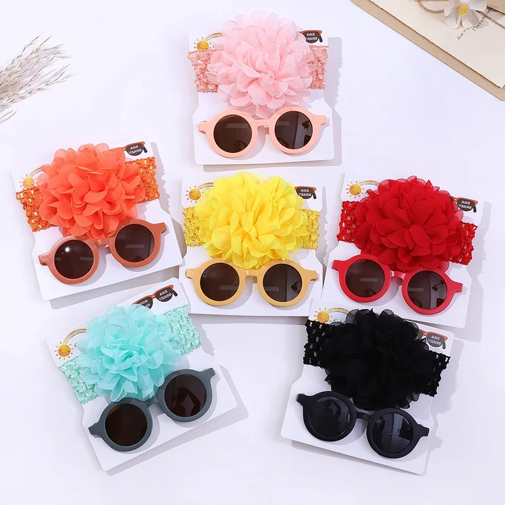2Pcs/Set Sweet cute cartoon cloth big flower with sunglasses Kid Headwear set for Gril party birthday gift Hair accessories 2024
2Pcs/Set Sweet cute cartoon cloth big flower with sunglasses Kid Headwear set for Gril party birthday gift Hair accessories 2024