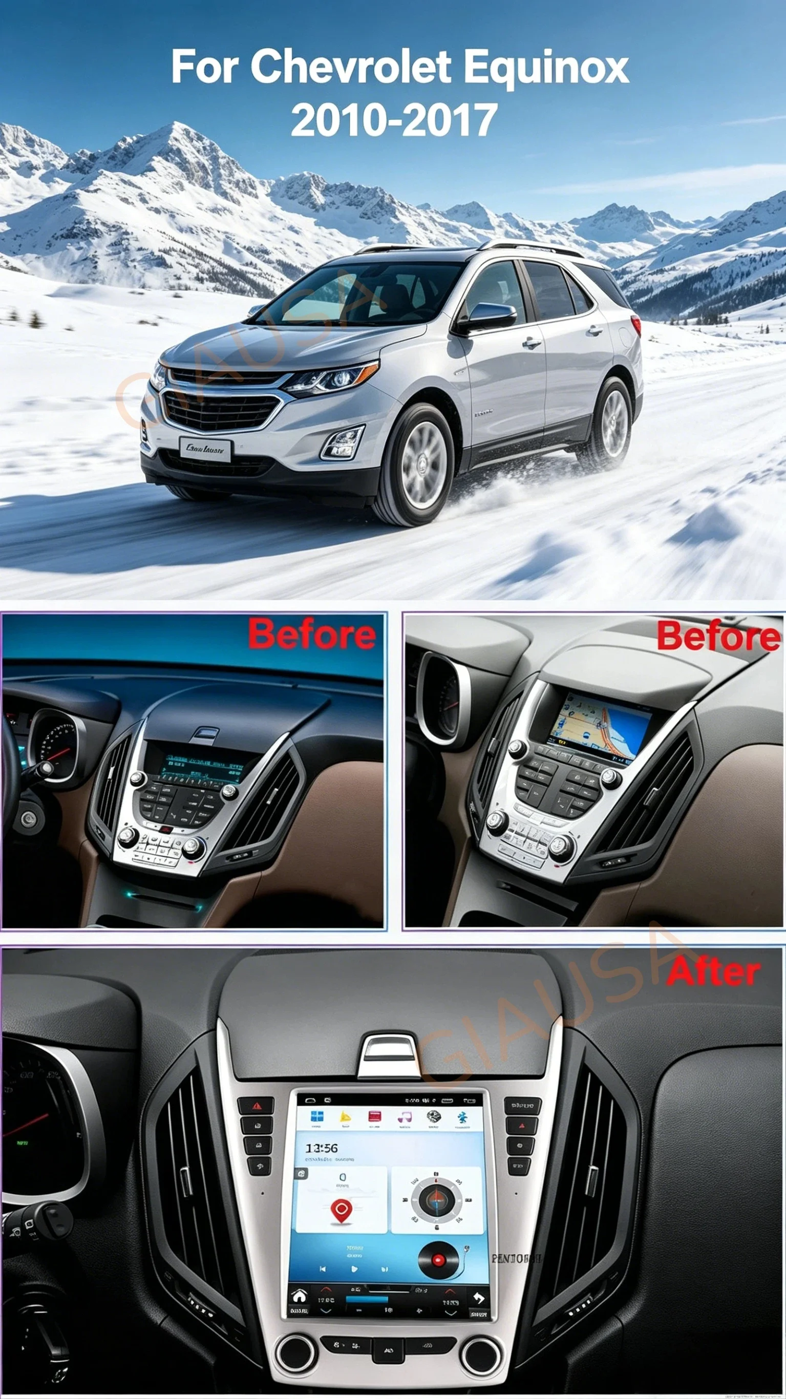 For Chevrolet Explorer Equinox 2010-2017 Android 14 Car Radio Auto Multimedia Player GPS Navigation Touch Screen Head Unit DSP
For Chevrolet Explorer Equinox 2010-2017 Android 14 Car Radio Auto Multimedia Player GPS Navigation Touch Screen Head Unit DSP