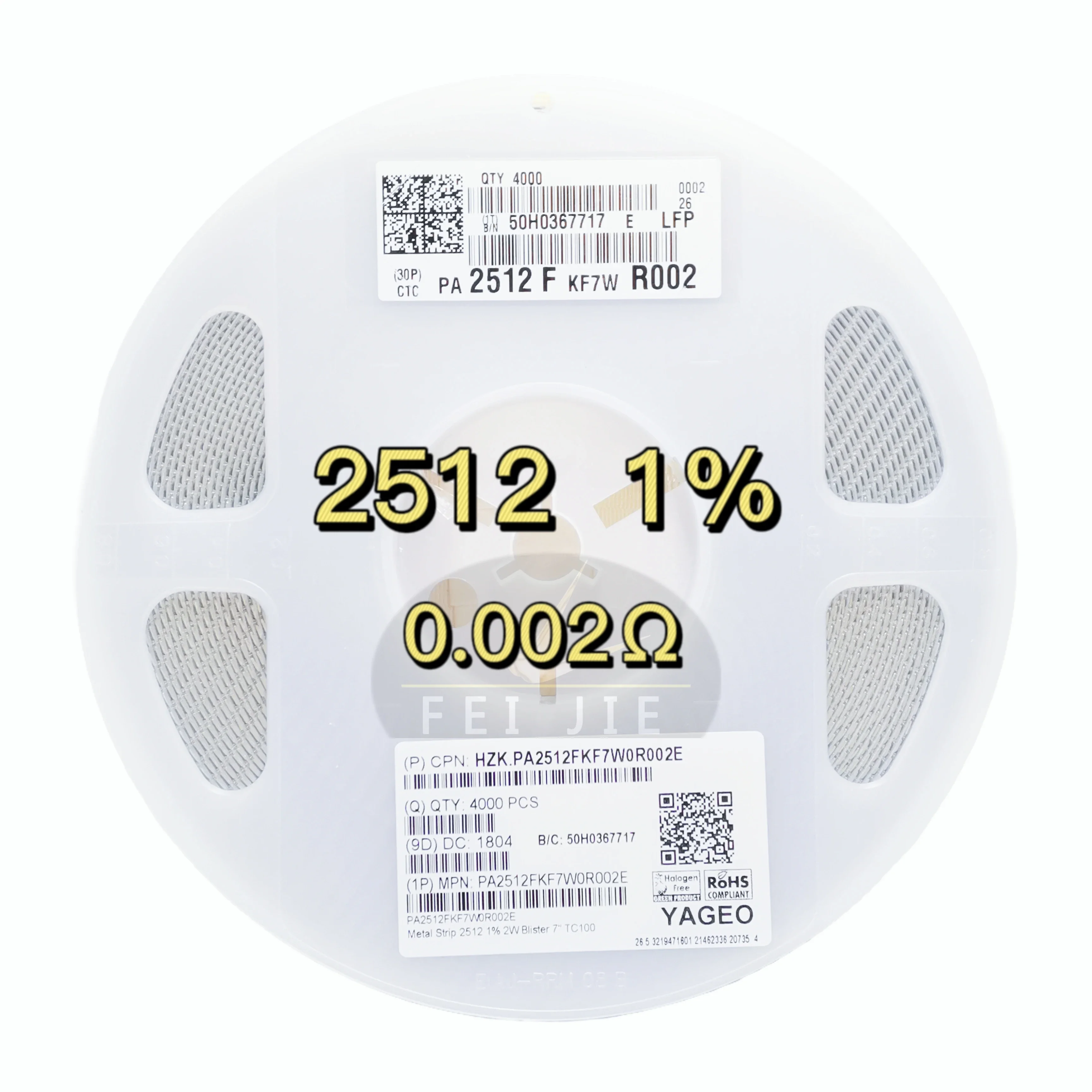 Automotive Grade current sensor low tcr resistor 1% R002 2W YAGE0 PA2512FKF7W0R002E PA_E series chip resistor surface mount
Automotive Grade current sensor low tcr resistor 1% R002 2W YAGE0 PA2512FKF7W0R002E PA_E series chip resistor surface mount