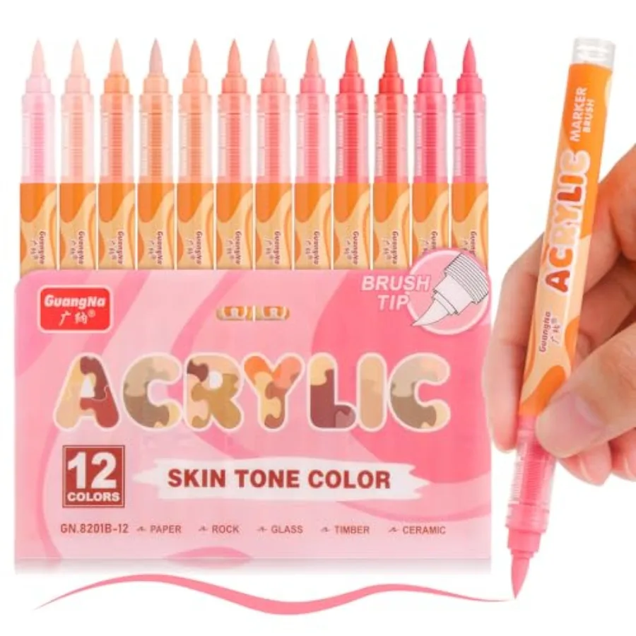 Acrylic Paint Markers 2 Colors, Skin Tone Series Set with Soft Brush Tip Water Based, Fine Tip Markers for Wood, Canvas, Rock P
Acrylic Paint Markers 2 Colors, Skin Tone Series Set with Soft Brush Tip Water Based, Fine Tip Markers for Wood, Canvas, Rock P
