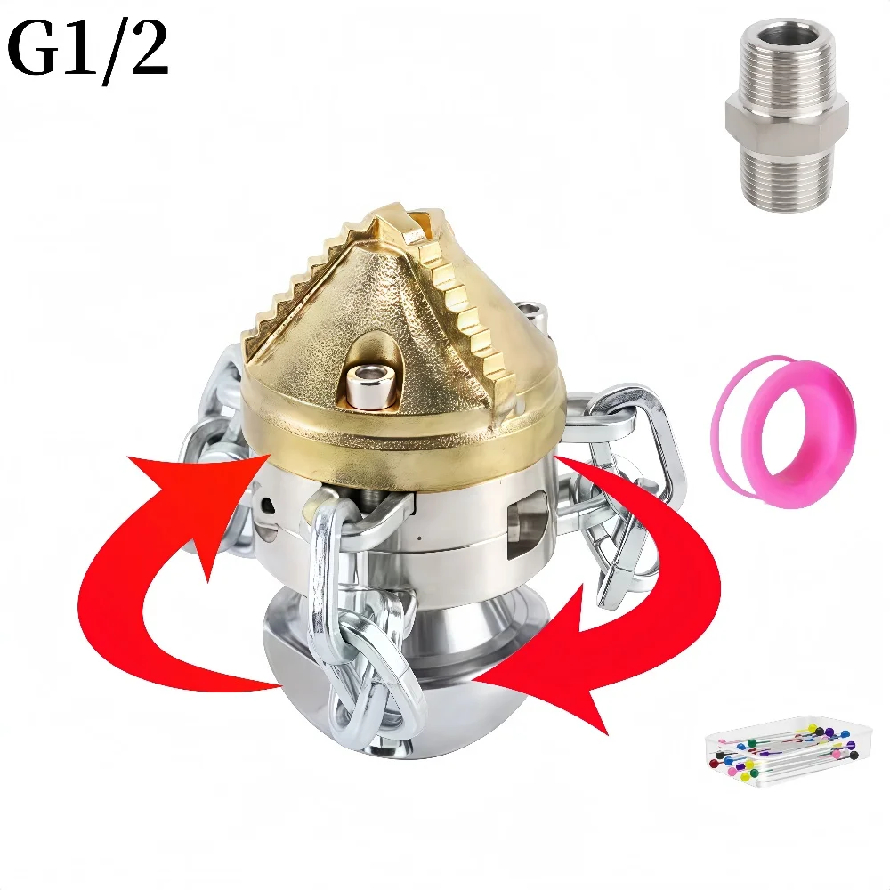 1/2 Inch 40~140L High-Pressure Rotating Sewer Spray Nozzle Pipe Drainage Cleaning Nozzle Stainless Steel Material Cleaning tools
1/2 Inch 40~140L High-Pressure Rotating Sewer Spray Nozzle Pipe Drainage Cleaning Nozzle Stainless Steel Material Cleaning tools