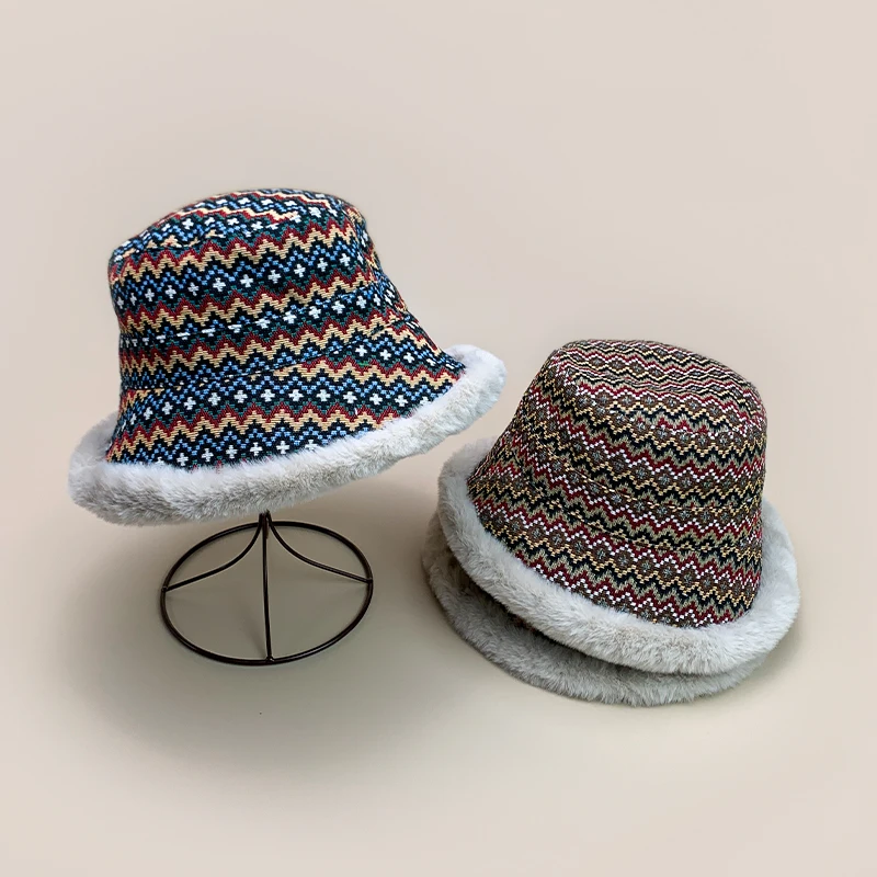 Ethnic Style Bucket Hats Autumn and Winter New Women Warm Casual Sunshade Color Blocks Fashion ins Versatile Retro Fisherman Cap
Ethnic Style Bucket Hats Autumn and Winter New Women Warm Casual Sunshade Color Blocks Fashion ins Versatile Retro Fisherman Cap
