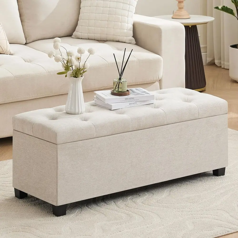 43 Inch Linen Storage Ottoman Bench, oot Rest with Legs, End o Bed Bench, Storage Chest, Load up to 660 Lb, Ottoman with Storage
43 Inch Linen Storage Ottoman Bench, oot Rest with Legs, End o Bed Bench, Storage Chest, Load up to 660 Lb, Ottoman with Storage