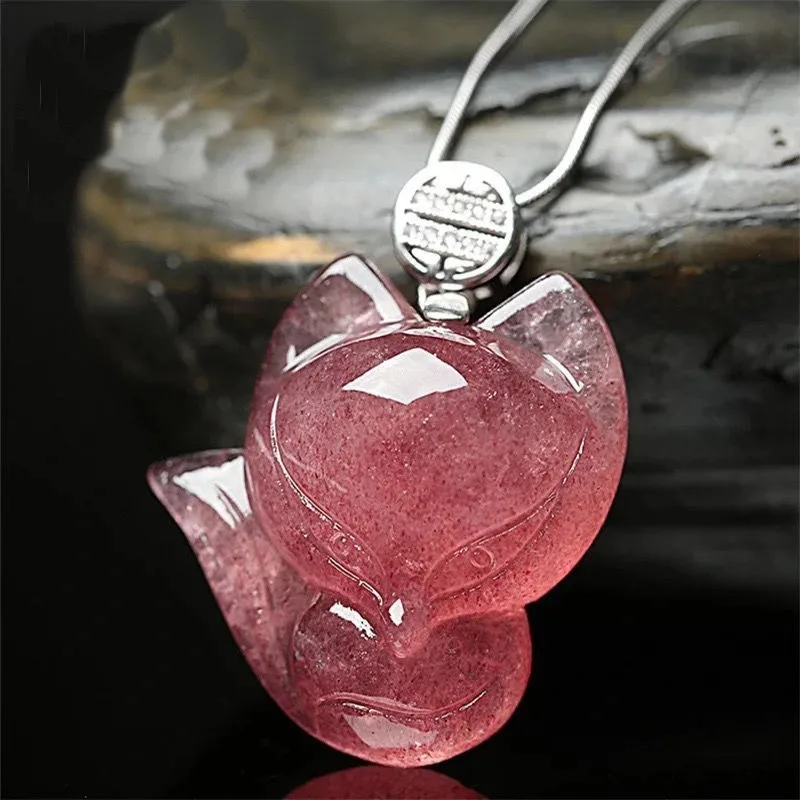 Женское ожерелье с подвеской в виде розового кристалла клубники Little Fox Fairy Lucky Best Friend с цепочкой-воротником 
Женское ожерелье с подвеской в виде розового кристалла клубники Little Fox Fairy Lucky Best Friend с цепочкой-воротником