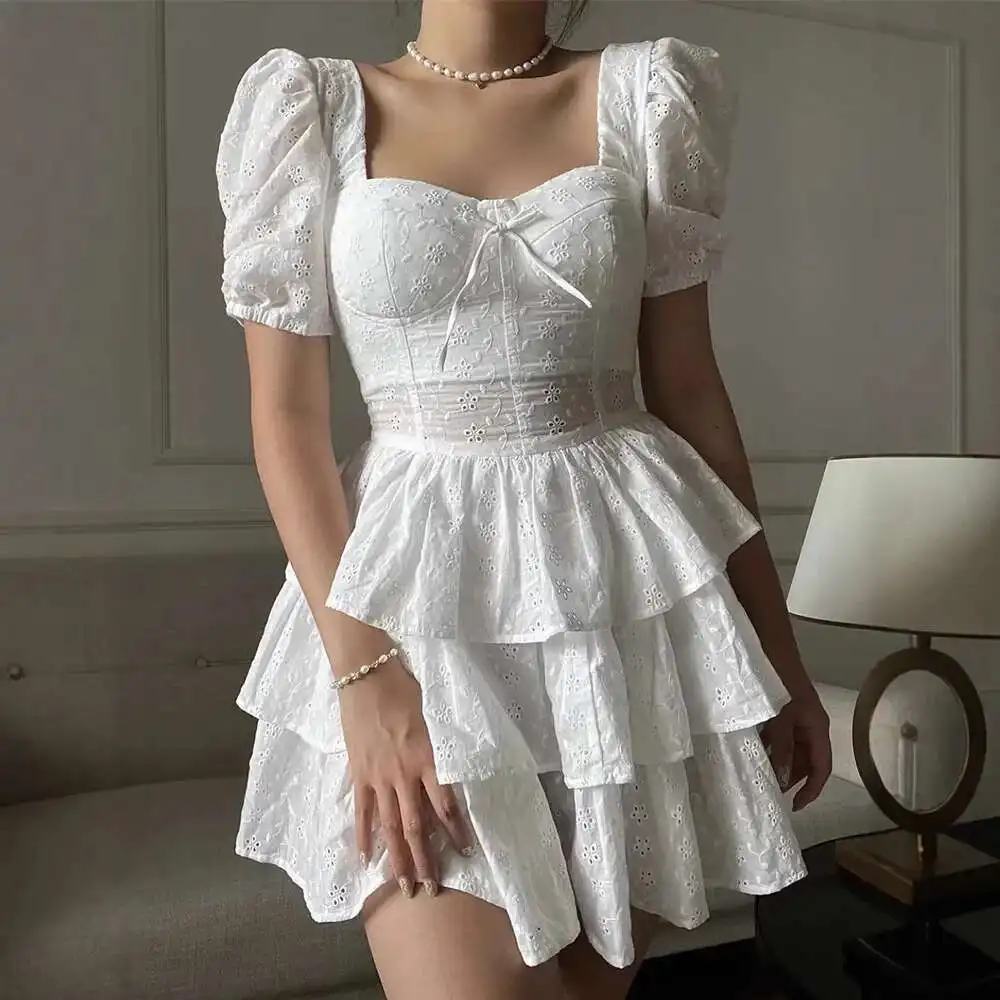 2025 Summer New Pure Desire Sweet Bubble Sleeve French Cake Waist Puff Skirt for Women Summer Dress Robe Vestido Women Party
2025 Summer New Pure Desire Sweet Bubble Sleeve French Cake Waist Puff Skirt for Women Summer Dress Robe Vestido Women Party