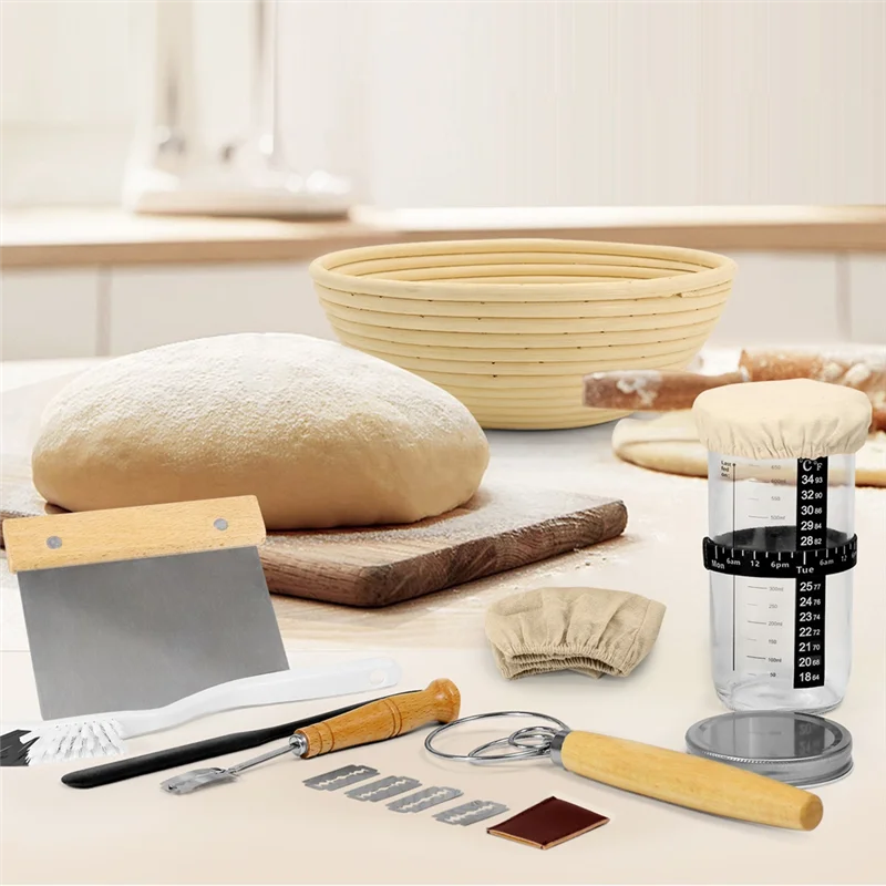 SEWS-Sourdough Bread Fermentation Kit With Date Marking Feeding Bands And Proofing Baskets
SEWS-Sourdough Bread Fermentation Kit With Date Marking Feeding Bands And Proofing Baskets