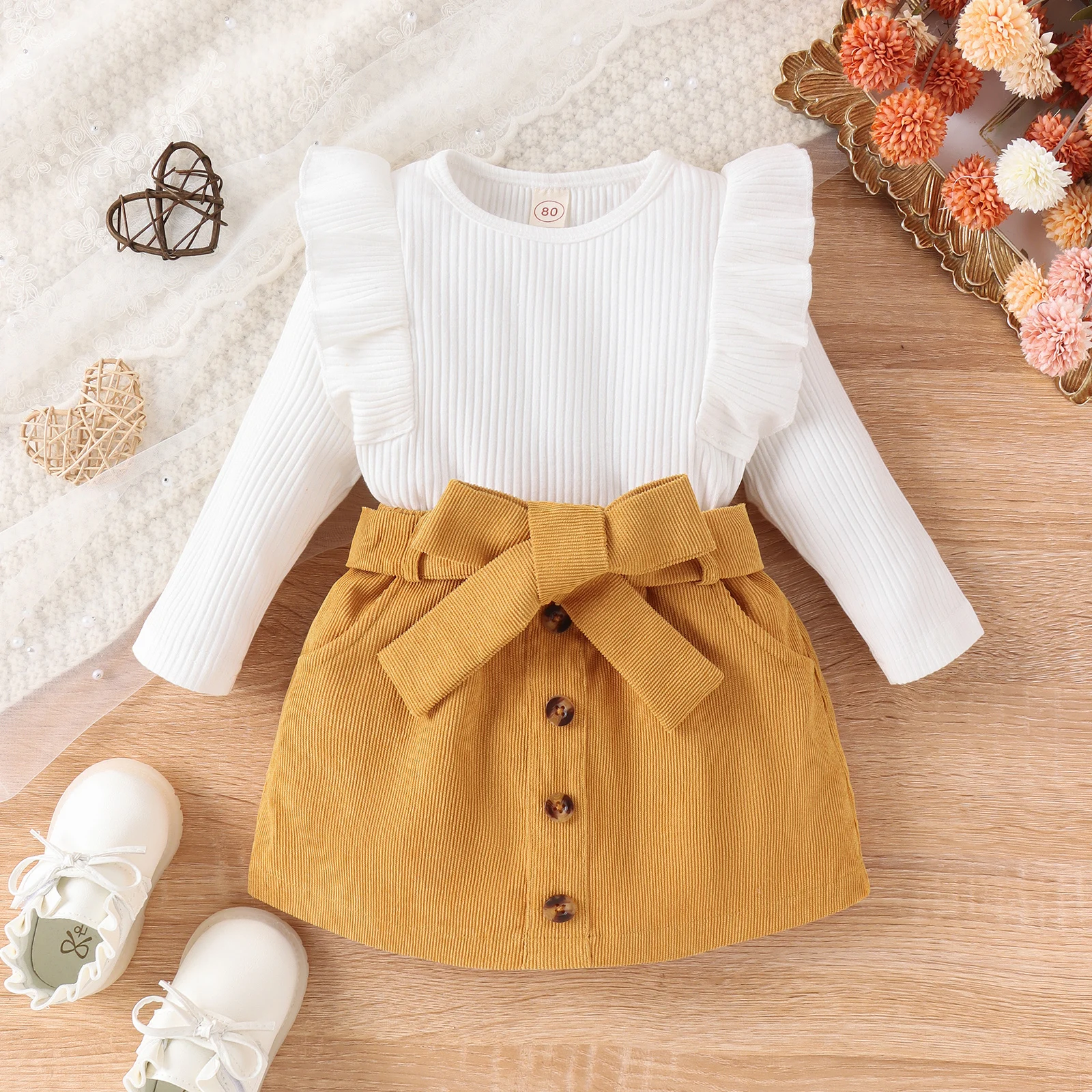 Toddler Baby Girl Ruffle Top Skirt Set 2PCS Bowknot Button Dress Outfit Spring Autumn Kids Clothes
Toddler Baby Girl Ruffle Top Skirt Set 2PCS Bowknot Button Dress Outfit Spring Autumn Kids Clothes