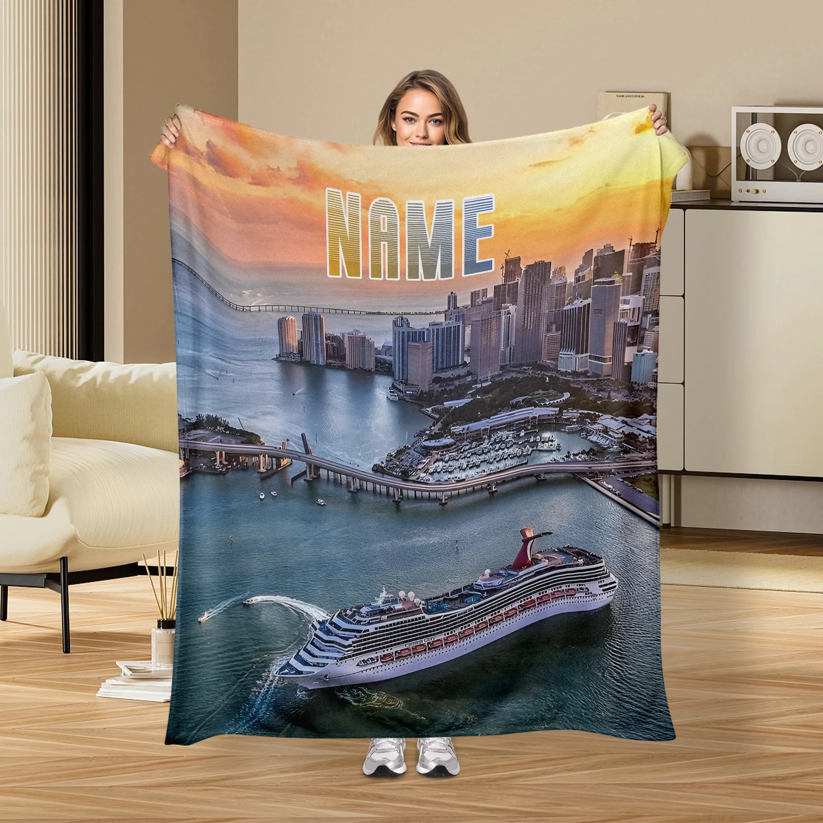 Special Flannel Blanket Of Miami Beachscape To Share Moments With Family And Friends 
Special Flannel Blanket Of Miami Beachscape To Share Moments With Family And Friends