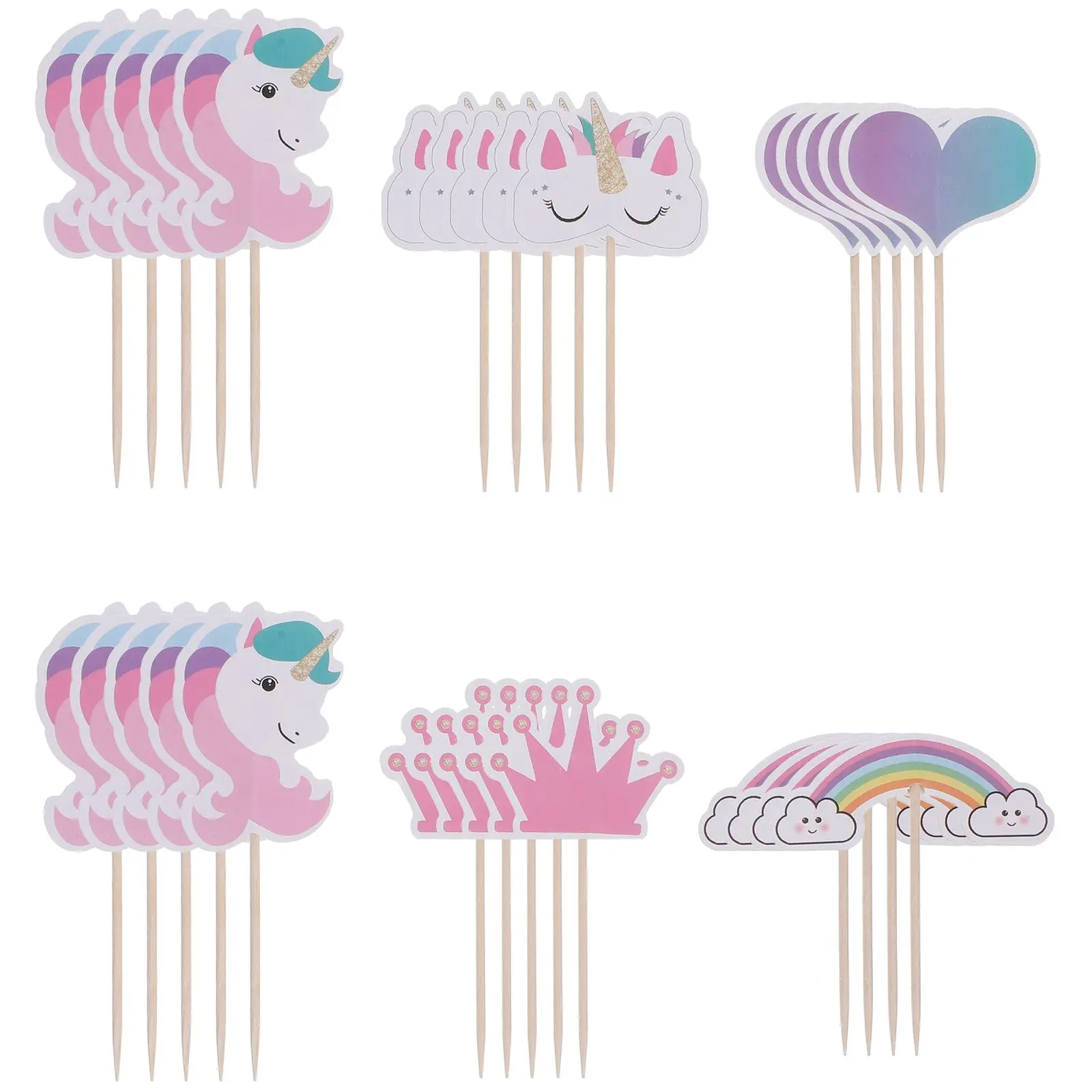 24 Pcs Cake Topper Paper Decorative Rainbow Birthday Pick Scenery Cake Decorations Festive Supplies
24 Pcs Cake Topper Paper Decorative Rainbow Birthday Pick Scenery Cake Decorations Festive Supplies