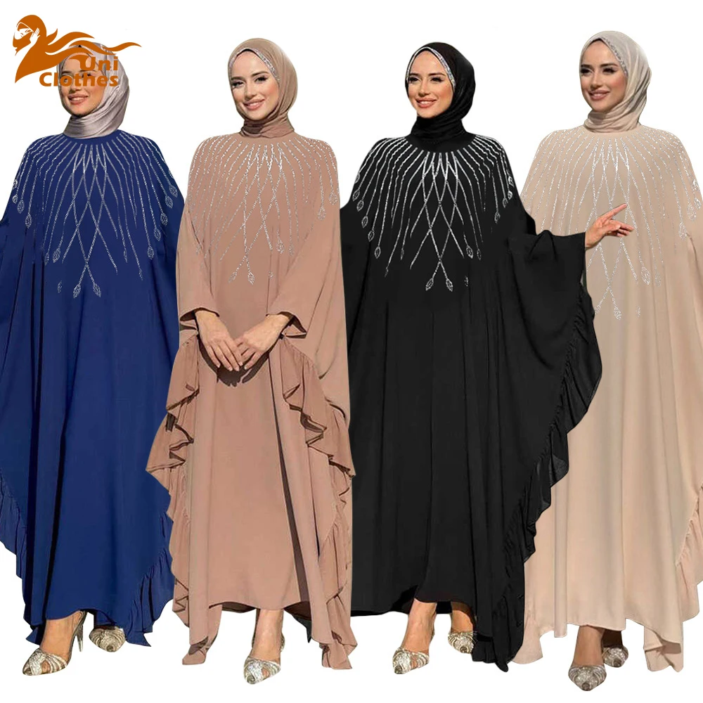 UNI Ramadan Dubai Embroidery Sequins Maxi Dress Dubai Casual Loose Abaya Muslim Woman Costume Dresses For Prom
UNI Ramadan Dubai Embroidery Sequins Maxi Dress Dubai Casual Loose Abaya Muslim Woman Costume Dresses For Prom