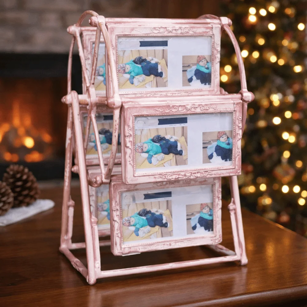 Vintage Ferris Wheel Photo Frame 360° Spin 12 Picture Slots Photo Display Shelf Changeable Decorative Frame Home Decor
Vintage Ferris Wheel Photo Frame 360° Spin 12 Picture Slots Photo Display Shelf Changeable Decorative Frame Home Decor