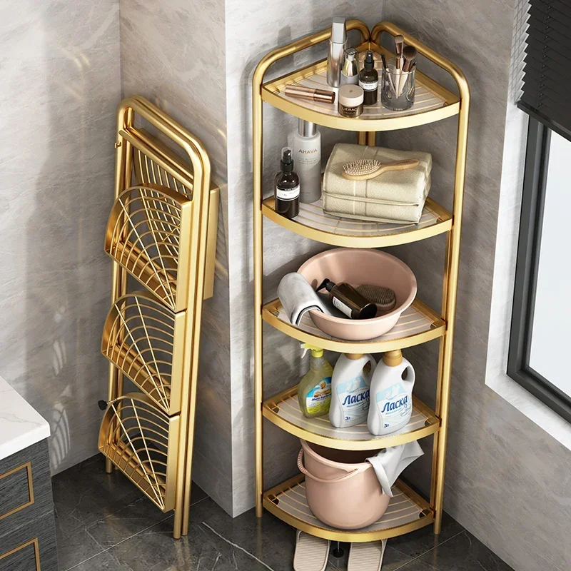 Light Luxury Folding Shelf Multi-Compartment Floor-to-Ceiling Bathroom Organizer Modern Space-Saving Solution Storage Rack
Light Luxury Folding Shelf Multi-Compartment Floor-to-Ceiling Bathroom Organizer Modern Space-Saving Solution Storage Rack