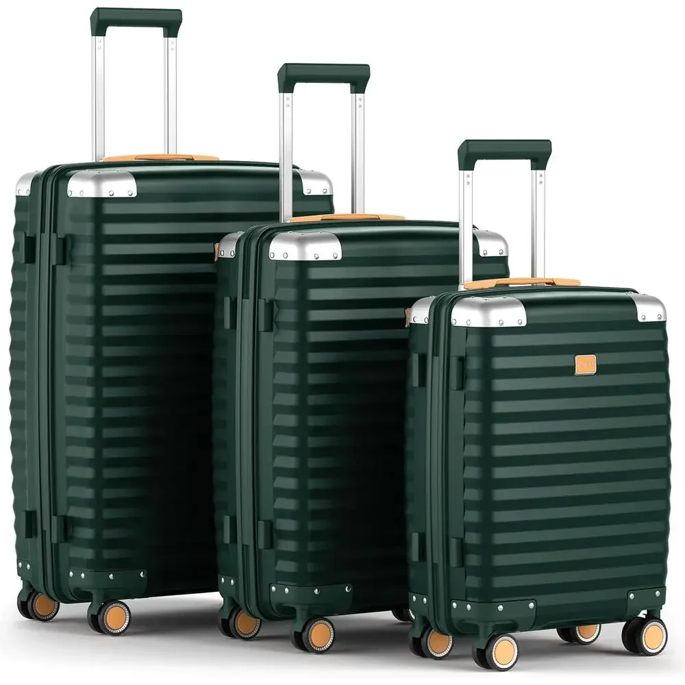 3-Piece Hard Shell Suitcase Set with TSA Lock and Spinner Wheels - Green Protective Travel Luggage
3-Piece Hard Shell Suitcase Set with TSA Lock and Spinner Wheels - Green Protective Travel Luggage