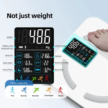 Intelligent Body Composition Scale 8 Electrodes Bioimpedance Scale Connet with APP Smart BMI Scale LED Digital Body Fat Scale