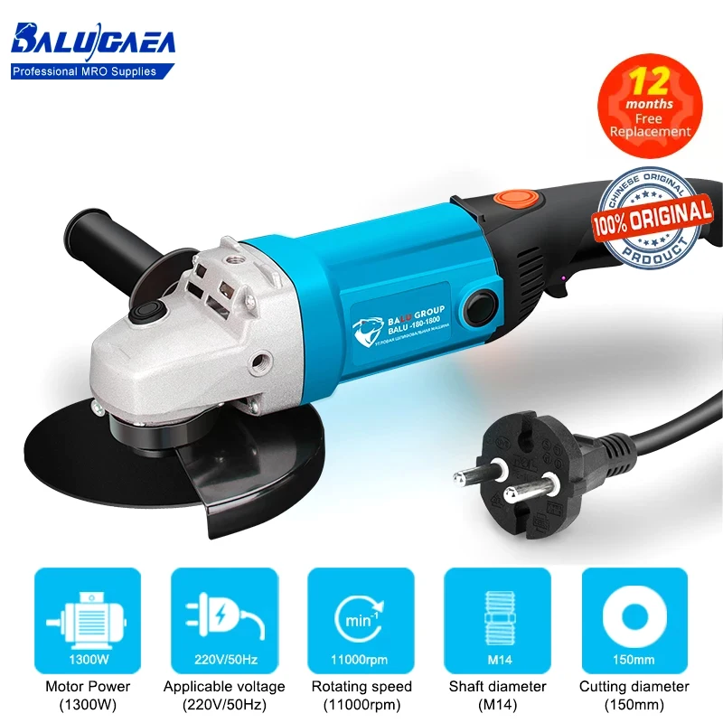 BALUGAEA M14 Angle Grinder Machine 1300W 150mm Corded Grinder Grinding Machine Power Tool
BALUGAEA M14 Angle Grinder Machine 1300W 150mm Corded Grinder Grinding Machine Power Tool