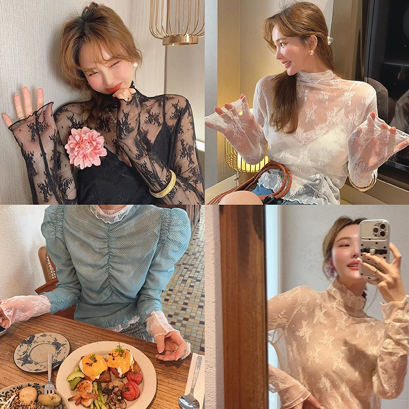 Stylish Korean High Collar Lace Base Shirt Layering Inner Wear Net Top Sensation Autumn Winter Fashion Women's Premium Sense
Stylish Korean High Collar Lace Base Shirt Layering Inner Wear Net Top Sensation Autumn Winter Fashion Women's Premium Sense