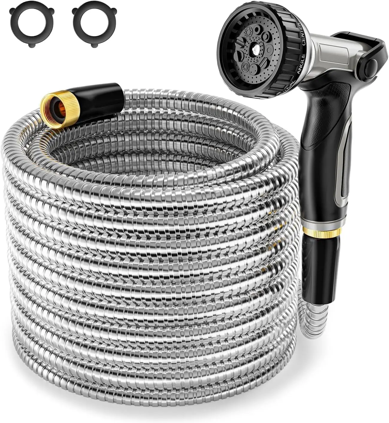 1/2' 304 Stainless Steel Garden Hose, 150FT Water Pipe with Heavy Duty Metal Nozzle for Yard, Outdoor
1/2' 304 Stainless Steel Garden Hose, 150FT Water Pipe with Heavy Duty Metal Nozzle for Yard, Outdoor