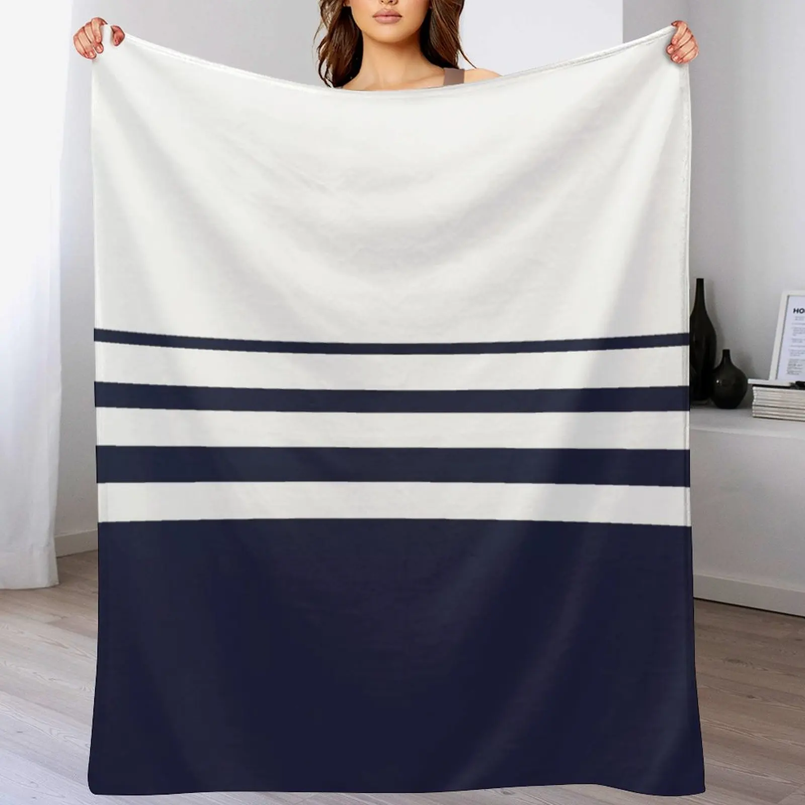 Always beautiful navy and white stripes on white background. Throw Blanket Flannel Fleece Soft Warm Throw Blanket
Always beautiful navy and white stripes on white background. Throw Blanket Flannel Fleece Soft Warm Throw Blanket