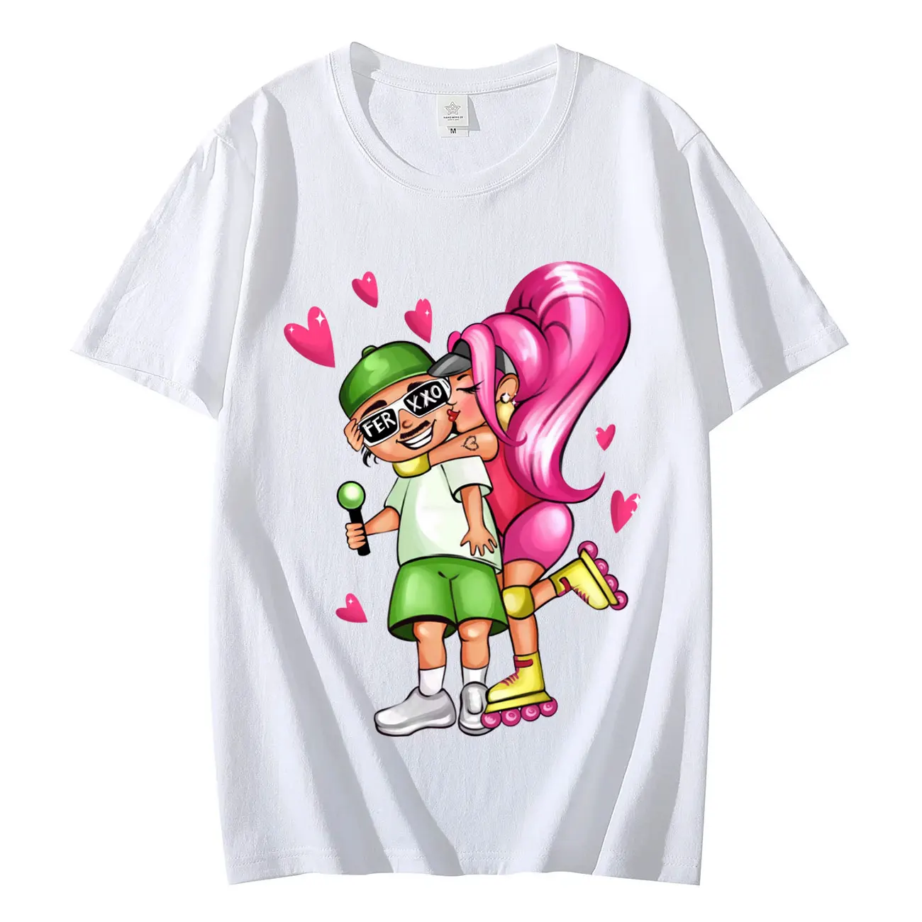 Singer Karol G and Rapper Feid Cartoon Print T-shirt Fashion Hip Hop Short Sleeve T-shirts Harajuku Y2k Oversized T Shirt Unisex
Singer Karol G and Rapper Feid Cartoon Print T-shirt Fashion Hip Hop Short Sleeve T-shirts Harajuku Y2k Oversized T Shirt Unisex