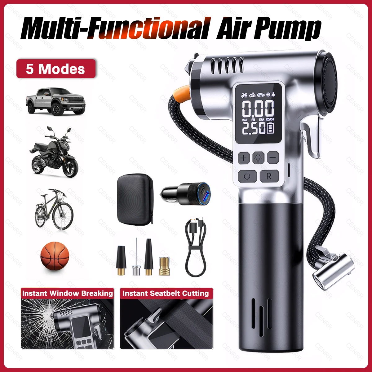 Электрический многофункциональный воздушный насос, автомобильный насос для накачивания шин, беспроводной воздушный инжектор, портативный воздушный компрессор для шин, велосипеда, мотоцикла, мяч
Электрический многофункциональный воздушный насос, автомобильный насос для накачивания шин, беспроводной воздушный инжектор, портативный воздушный компрессор для шин, велосипеда, мотоцикла, мяч