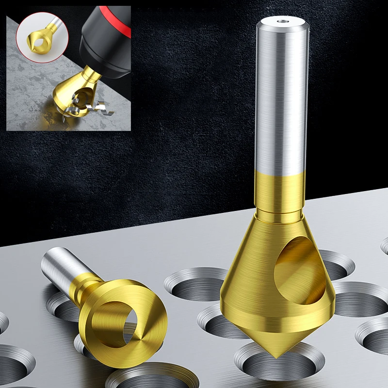 90° Chamfer Drill Bit Taper Cutter Deburr Countersink Titanium Coated Round Shank For Aluminum Wood Soft Metal Smooth Hole Cut
90° Chamfer Drill Bit Taper Cutter Deburr Countersink Titanium Coated Round Shank For Aluminum Wood Soft Metal Smooth Hole Cut