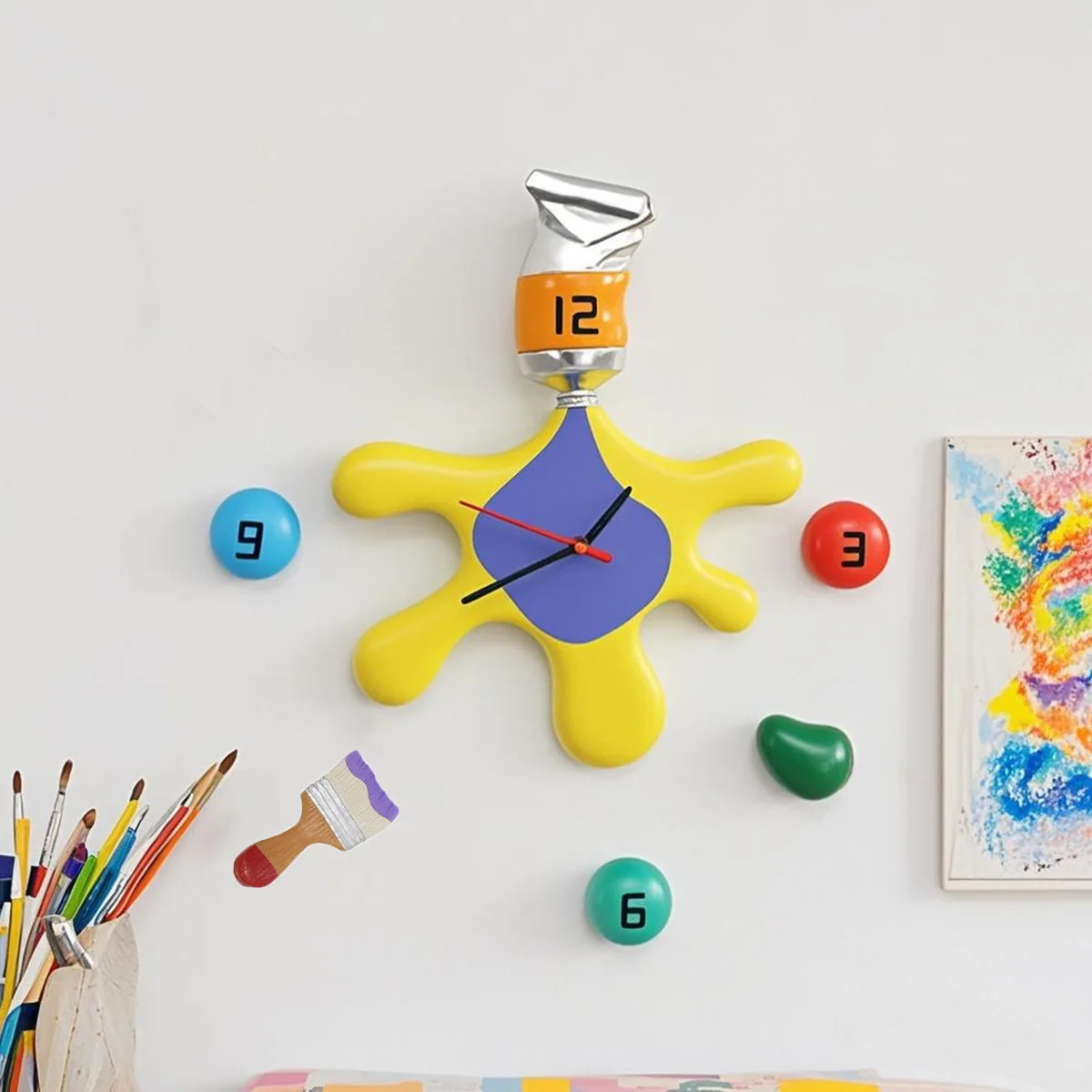 Nordic Style Paint Clock - Modern Silent Wall Clock for Living Room/Office, Minimalist Home Decor 
Nordic Style Paint Clock - Modern Silent Wall Clock for Living Room/Office, Minimalist Home Decor