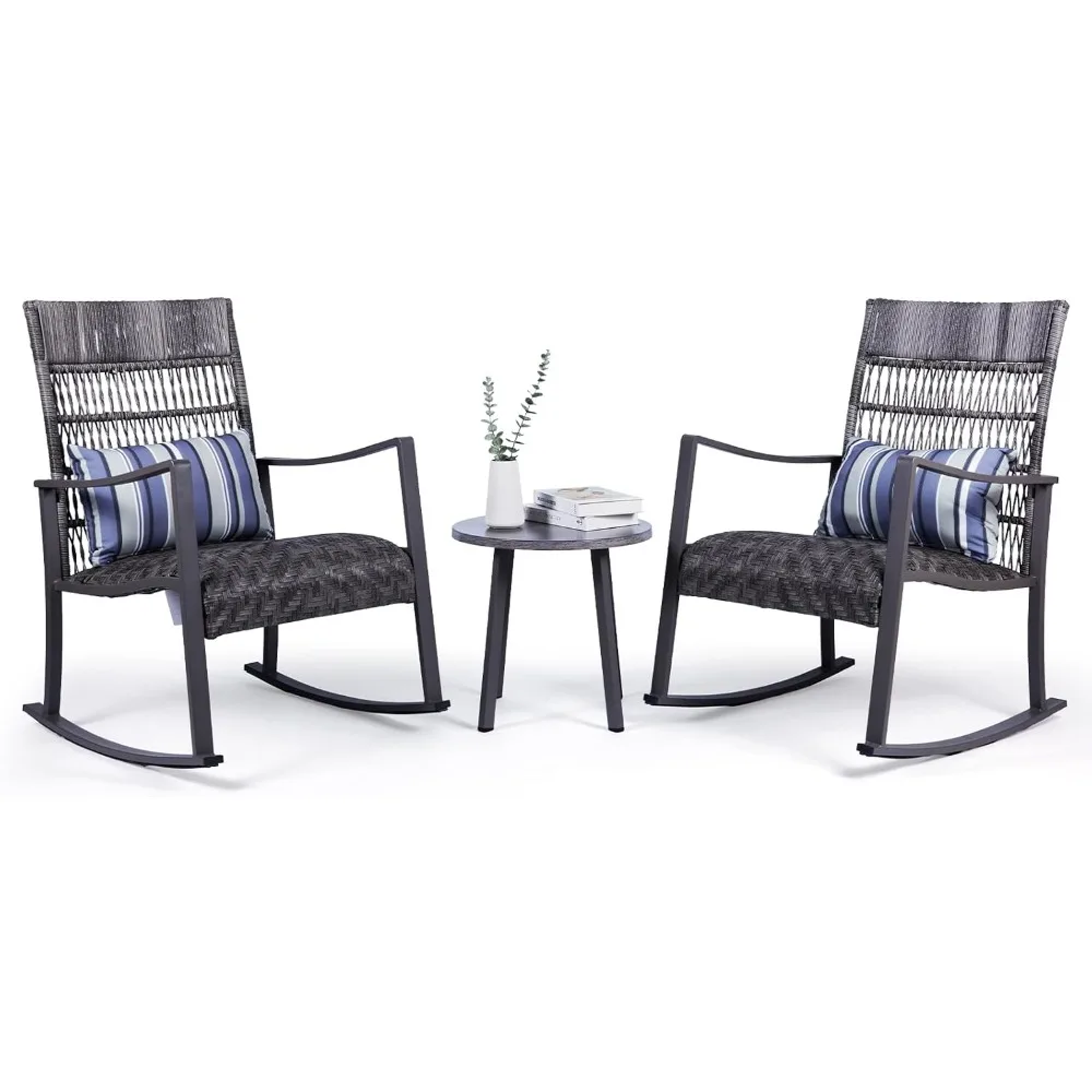 Outdoor Wicker Rocking Chair Set with Cushions and Faux Stone Table - Weather-Resistant Patio Furniture
Outdoor Wicker Rocking Chair Set with Cushions and Faux Stone Table - Weather-Resistant Patio Furniture