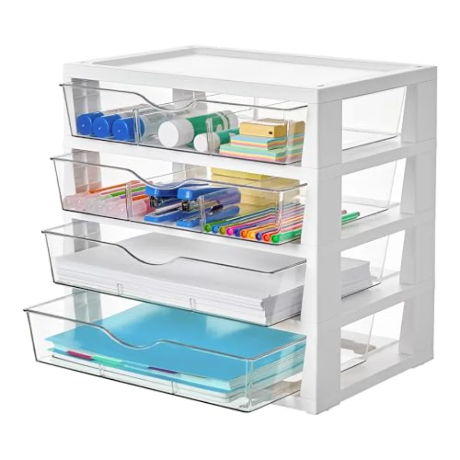 Clear Desk Organizer 4-Tier Assemble Desktop File Organizer with Drawers Office Desk Organization for Office Supplies
Clear Desk Organizer 4-Tier Assemble Desktop File Organizer with Drawers Office Desk Organization for Office Supplies