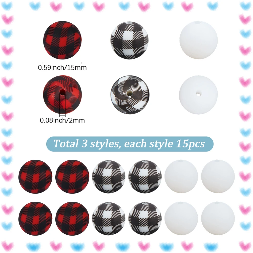 45Pcs 3 Colors Round Focal Beads Mixed Color 15mm Hole: 2mm 15pcs/color
45Pcs 3 Colors Round Focal Beads Mixed Color 15mm Hole: 2mm 15pcs/color