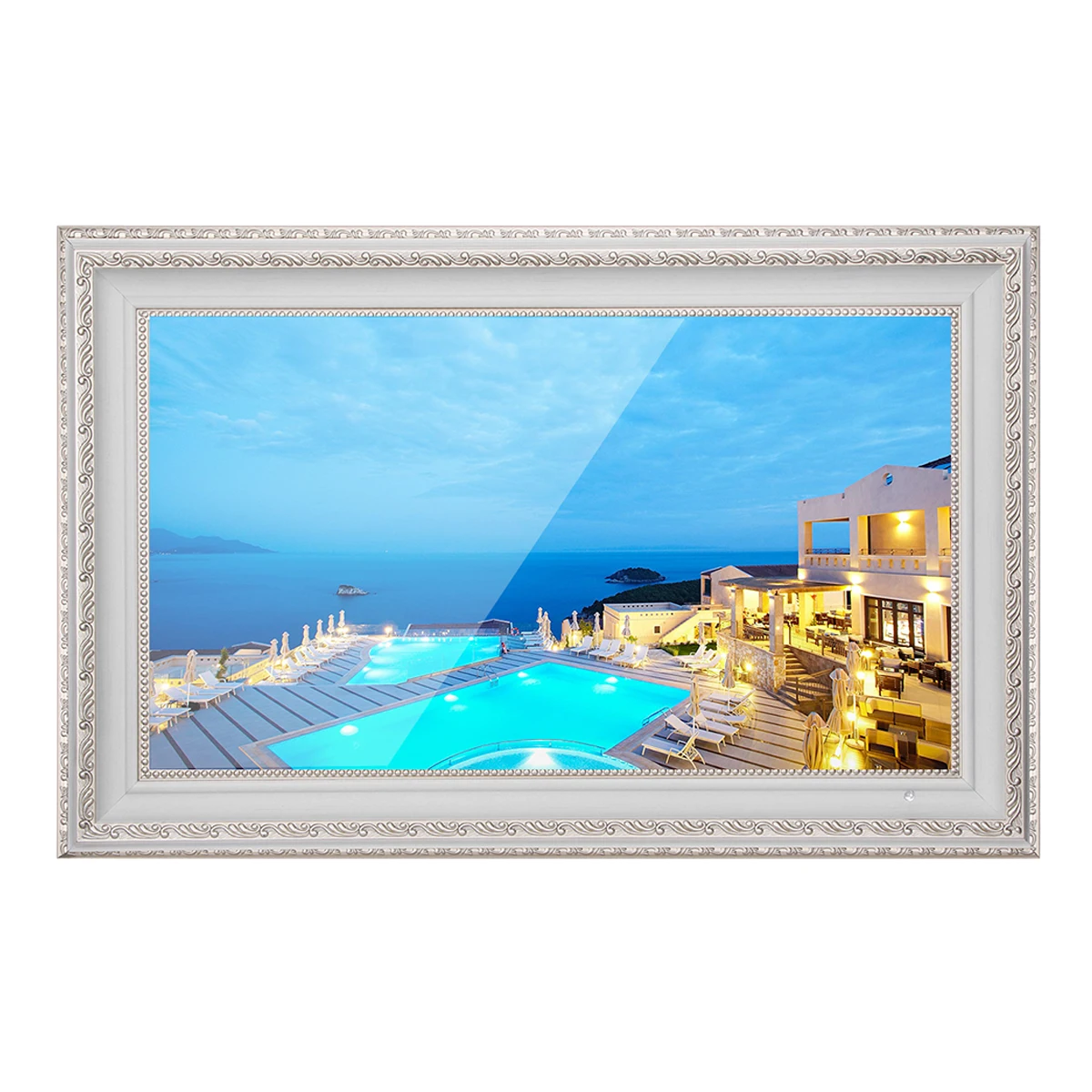 Souria 21,5 дюймов Зеркальный светодиодный телевизор с белой рамкой Роскошный каминный телевизор Водонепроницаемый декор для ванной комнаты webOS DTV Smart Gallery SPA
Souria 21,5 дюймов Зеркальный светодиодный телевизор с белой рамкой Роскошный каминный телевизор Водонепроницаемый декор для ванной комнаты webOS DTV Smart Gallery SPA