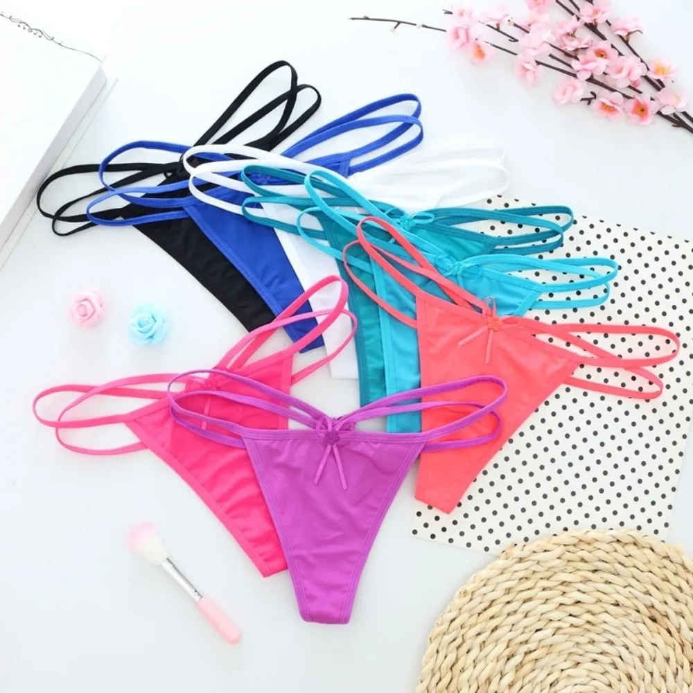 Fashion Cotton Crotch Strappy Thongs Low Waist Traceless Bow Briefs Underpants Solid Color T-back Panties Intimate Apparel
Fashion Cotton Crotch Strappy Thongs Low Waist Traceless Bow Briefs Underpants Solid Color T-back Panties Intimate Apparel