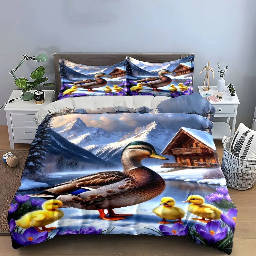 Duck Family Scenic Decor Set Bedding Set with 1 Duvet Cover 2 Pillowcases Single Double King Queen, Gift
Duck Family Scenic Decor Set Bedding Set with 1 Duvet Cover 2 Pillowcases Single Double King Queen, Gift