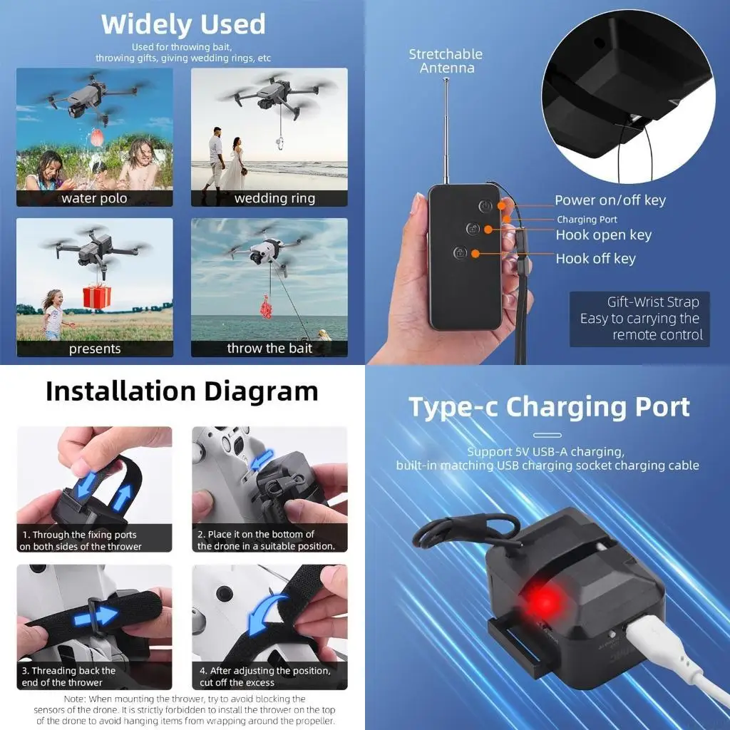 B03F Система сброса воздуха для доставки дронов, рекламы, бросания рыболовных приманок
B03F Система сброса воздуха для доставки дронов, рекламы, бросания рыболовных приманок
