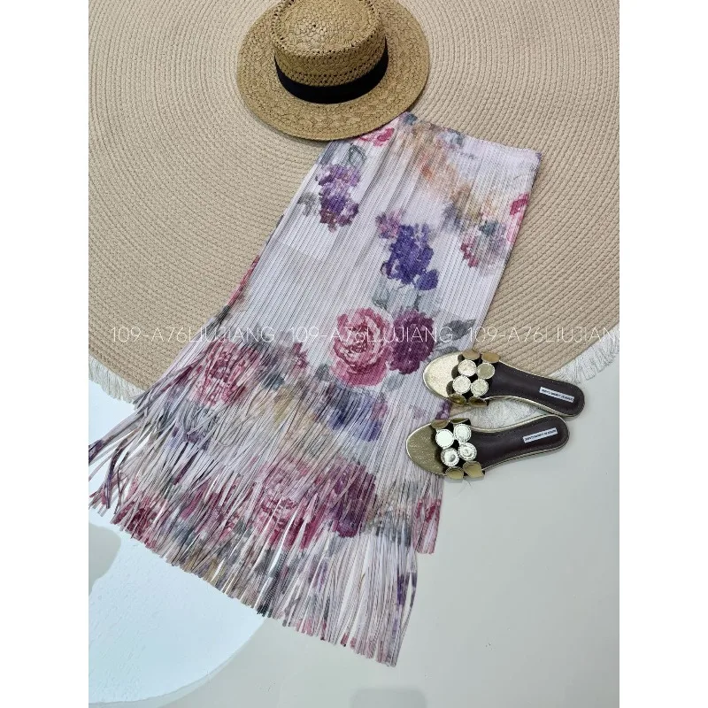 Miyake Pleated 2026 Original Spring Summer New Floral Print Tassel Skirt Pleated Elegant High Elasticity Skirt for Women Pleat
Miyake Pleated 2026 Original Spring Summer New Floral Print Tassel Skirt Pleated Elegant High Elasticity Skirt for Women Pleat