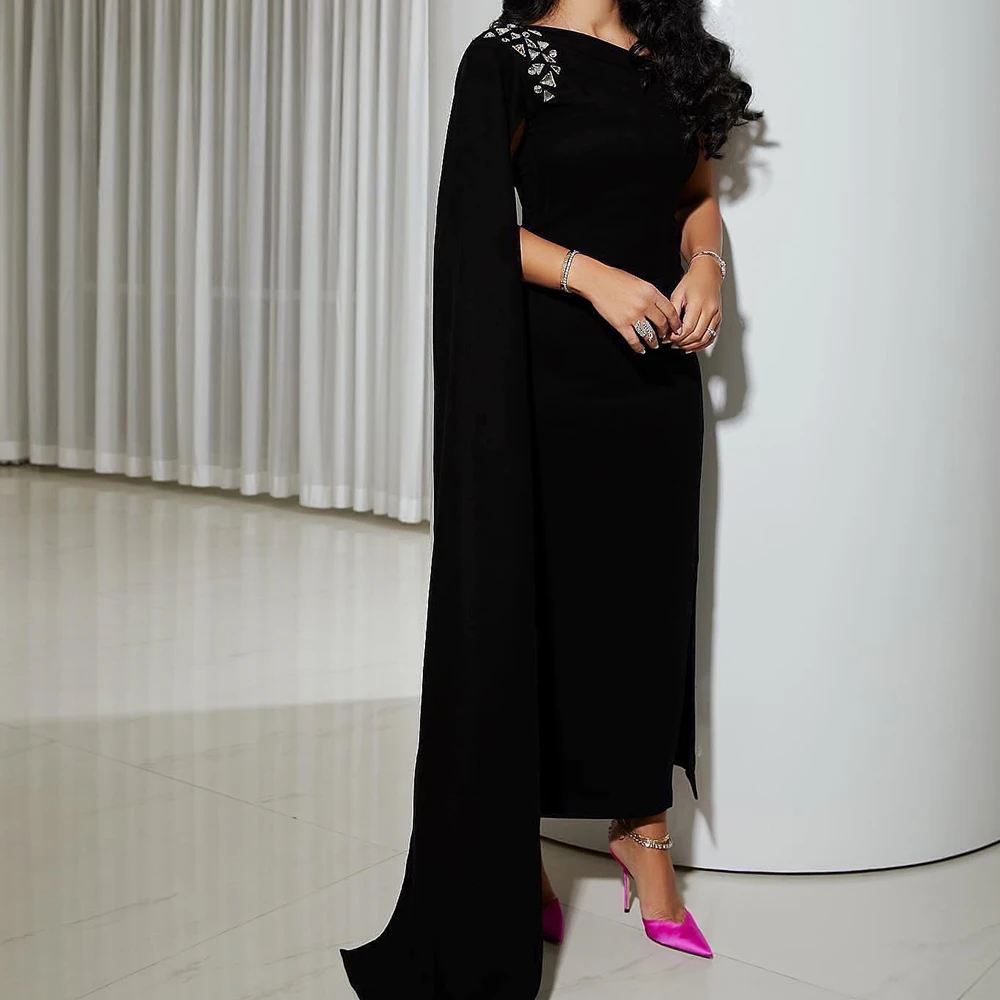 Customized Temperament Crew Neck Jersey Crystal Sleeveless Evening Dresses Modern Ankle Length Celebrity Gowns Vestido De Noche
Customized Temperament Crew Neck Jersey Crystal Sleeveless Evening Dresses Modern Ankle Length Celebrity Gowns Vestido De Noche