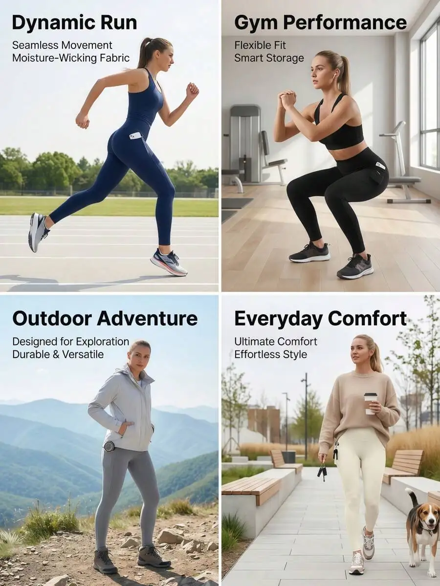 High Waisted Yoga Leggings With Side Pockets, Butt Lifting Tummy Control 4-Way Stretch Moisture Wicking Workout Pants
High Waisted Yoga Leggings With Side Pockets, Butt Lifting Tummy Control 4-Way Stretch Moisture Wicking Workout Pants
